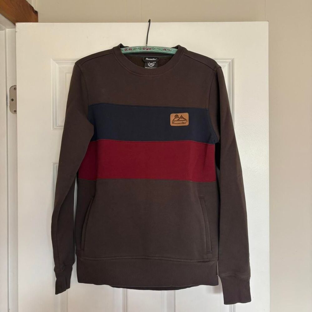 Moosejaw Mens Long Weekend Crew Neck Sweatshirt size XS Brown